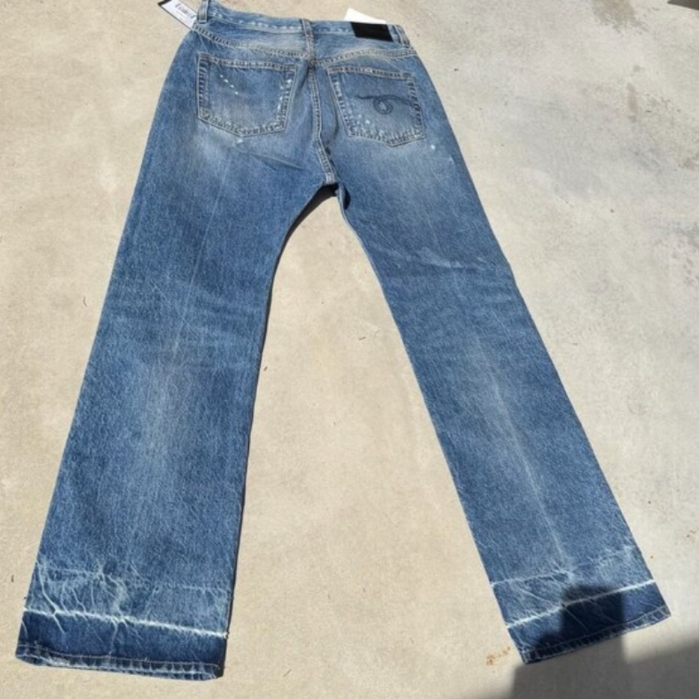 Nwt R13 Izzy Drop In Jasper Color With Let Down Hem Stylish Blue Women's Jeans - Picture 11 of 13